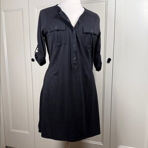 Patagonia Black Long Sleeve Snap Front Dress